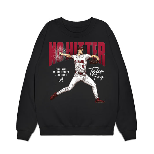 Alabama - NCAA Baseball : Tyler Fay - No Hitter Premium Crewneck Sweatshirt-0