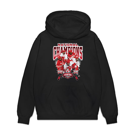 Wisconsin - NCAA Women's Ice Hockey : - National Champions Premium Hooded Sweatshirt-0