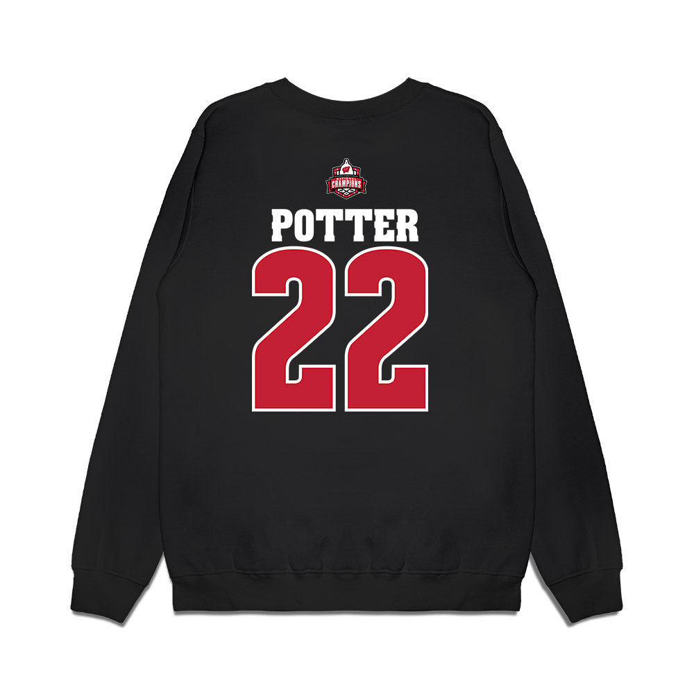 Wisconsin - NCAA Women's Ice Hockey : Laney Potter - 2026 National Champions Premium Crewneck Sweatshirt-1