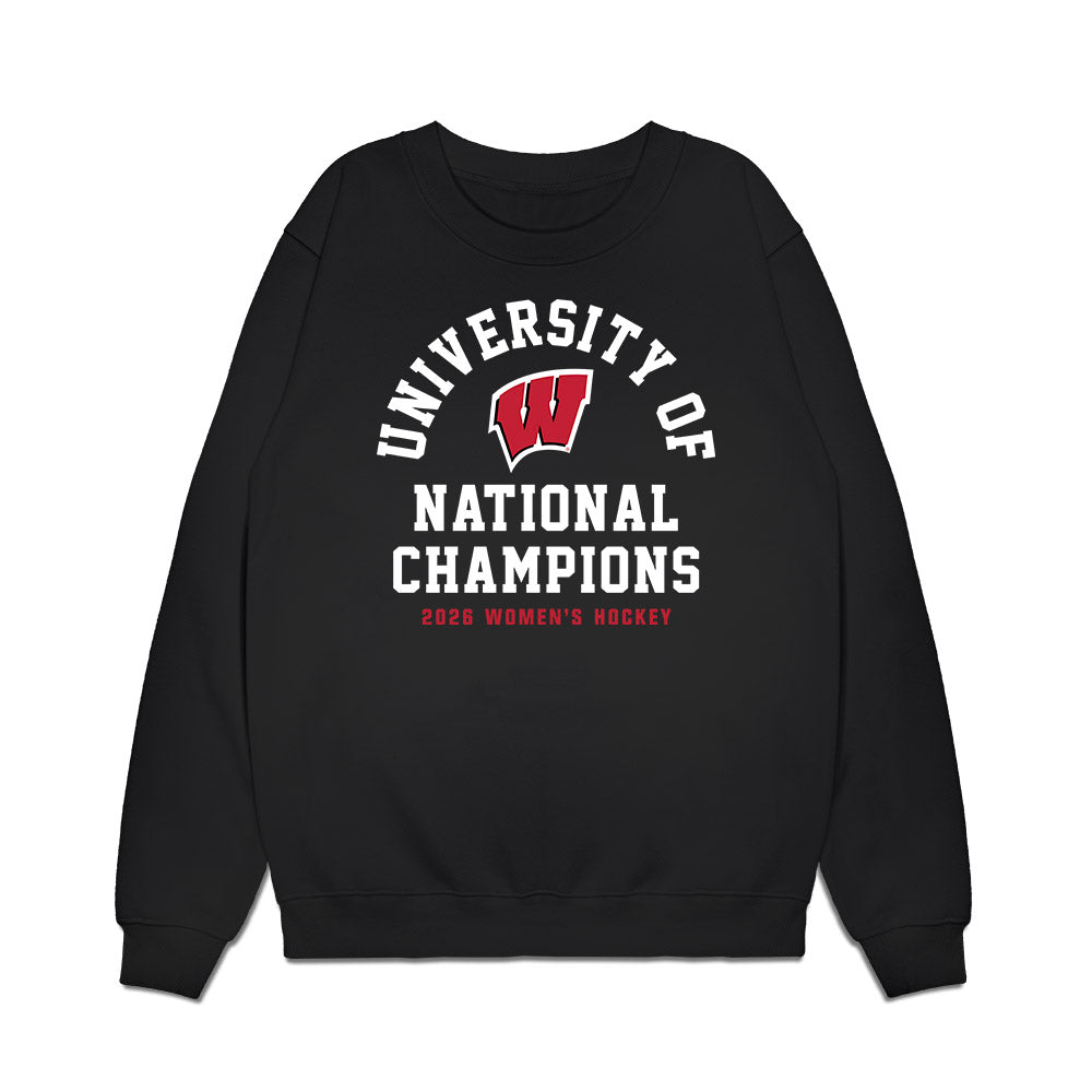 Wisconsin - NCAA Women's Ice Hockey : Ava McNaughton - 2026 National Champions Premium Crewneck Sweatshirt-0