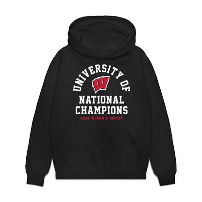 Wisconsin - NCAA Women's Ice Hockey : Chloe Baker - 2026 National Champions Premium Hooded Sweatshirt-0