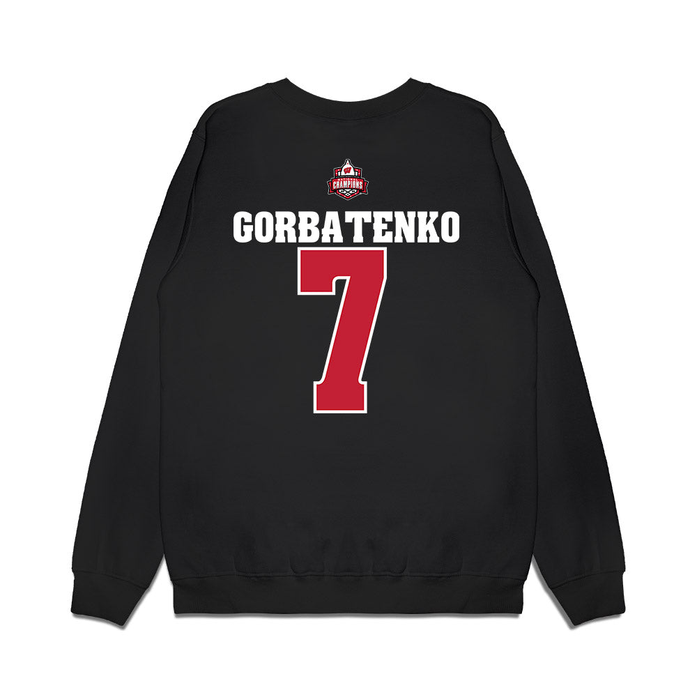 Wisconsin - NCAA Women's Ice Hockey : Kelly Gorbatenko - 2026 National Champions Premium Crewneck Sweatshirt-1