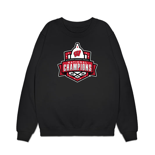 Wisconsin - NCAA Women's Ice Hockey : Emma Venusio - 2026 National Champions Premium Crewneck Sweatshirt-0