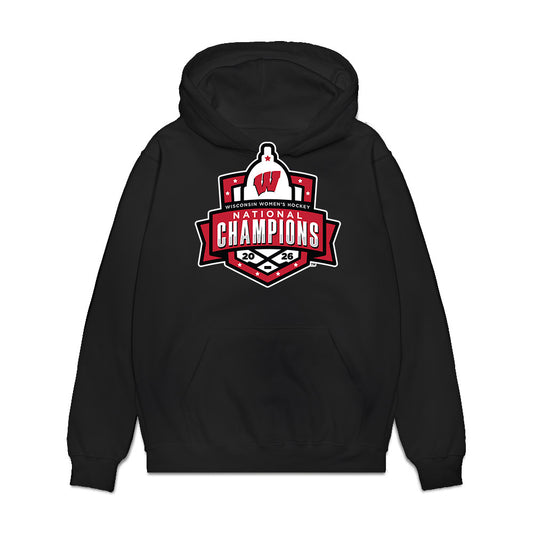 Wisconsin - NCAA Women's Ice Hockey : Rhyah Stewart - 2026 National Champions Premium Hooded Sweatshirt-0