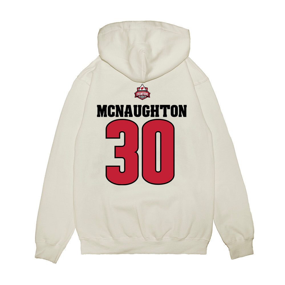 Wisconsin - NCAA Women's Ice Hockey : Ava McNaughton - 2026 National Champions Premium Hooded Sweatshirt-1