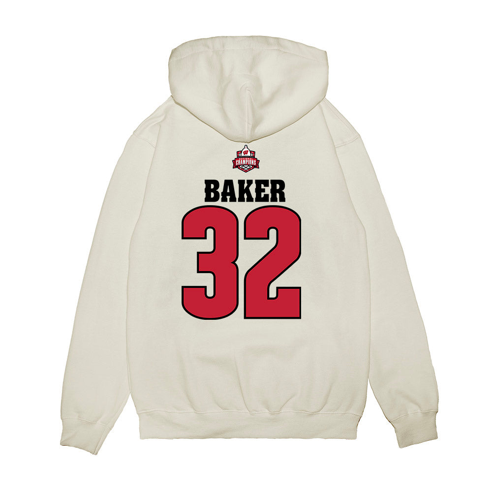 Wisconsin - NCAA Women's Ice Hockey : Chloe Baker - 2026 National Champions Premium Hooded Sweatshirt-1