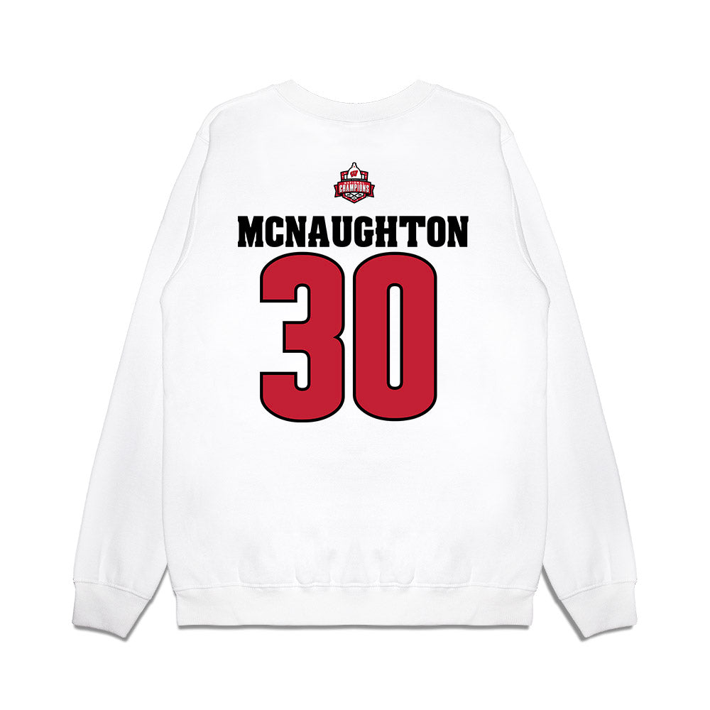 Wisconsin - NCAA Women's Ice Hockey : Ava McNaughton - 2026 National Champions Premium Crewneck Sweatshirt-1