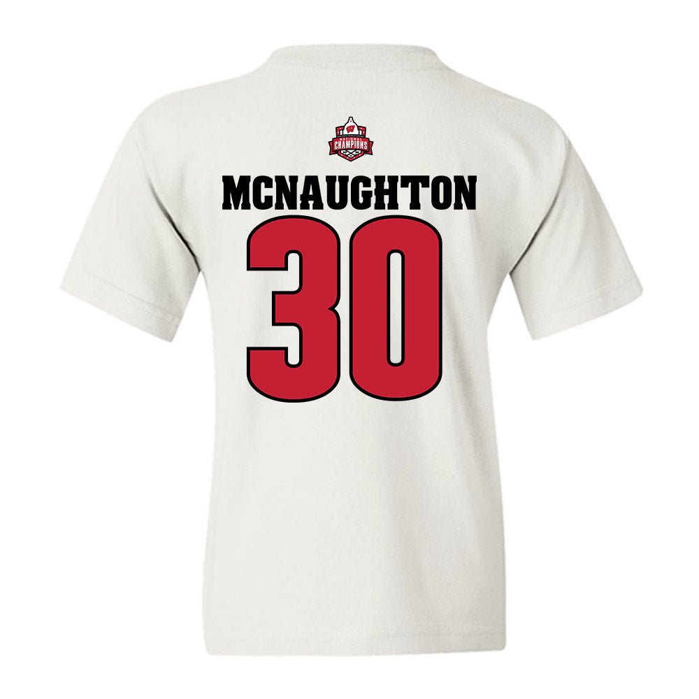 Wisconsin - NCAA Women's Ice Hockey : Ava McNaughton - 2026 National Champions Youth T-Shirt-1