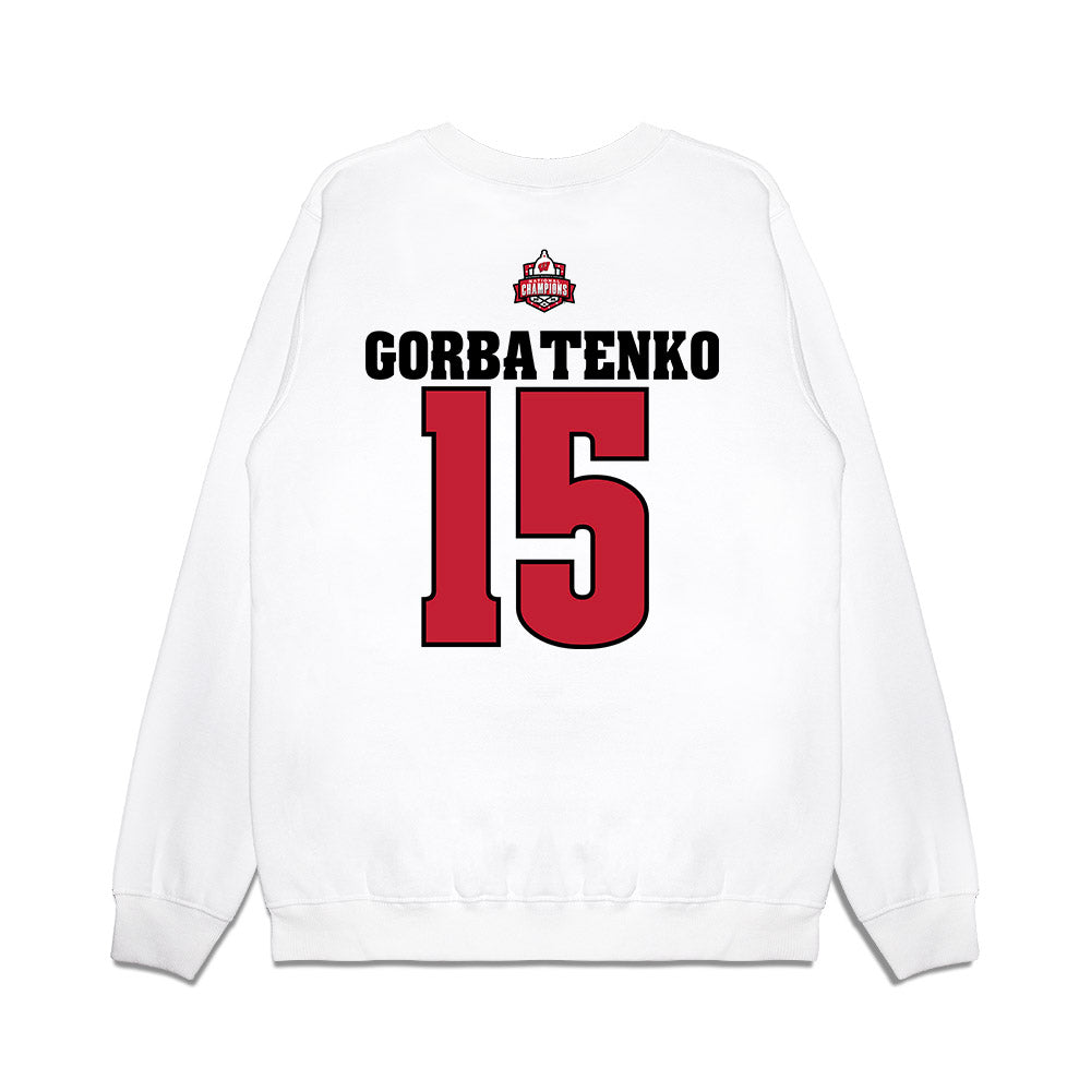 Wisconsin - NCAA Women's Ice Hockey : Nicole Gorbatenko - 2026 National Champions Premium Crewneck Sweatshirt-1