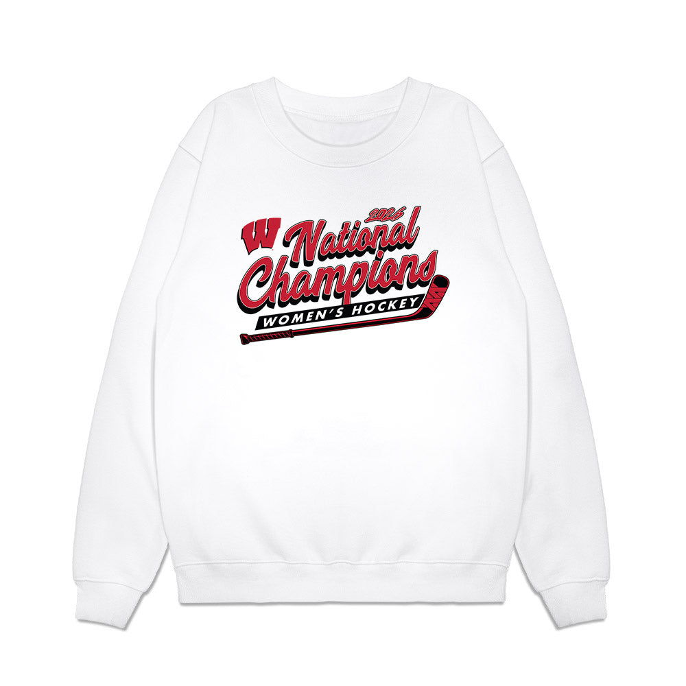 Wisconsin - NCAA Women's Ice Hockey : Finley McCarthy - 2026 National Champions Premium Crewneck Sweatshirt-0