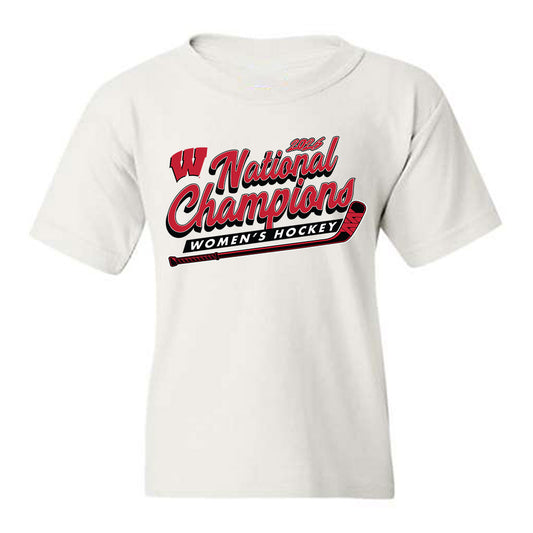 Wisconsin - NCAA Women's Ice Hockey : Vivian Jungels - 2026 National Champions Youth T-Shirt-0