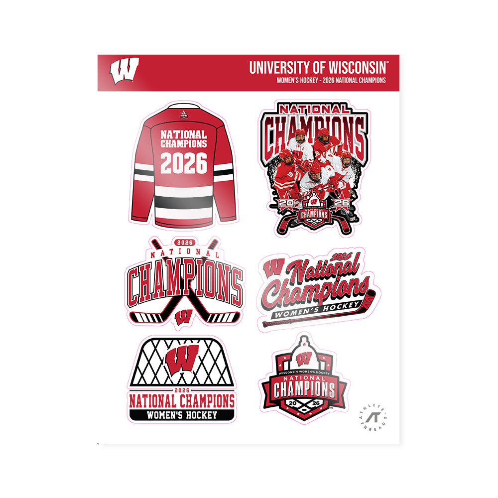 Wisconsin - NCAA Women's Ice Hockey : - 2026 National Champions Sticker Sheet-0