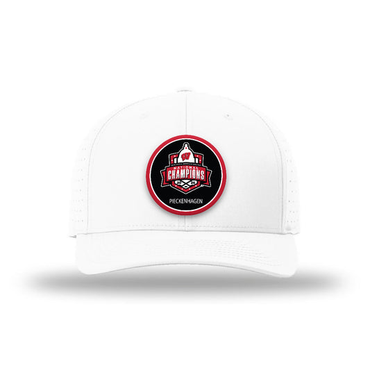 Wisconsin - NCAA Women's Ice Hockey : Charlotte Pieckenhagen - 2026 National Champs Patch Hat Laser Performance Snapback Cap-0