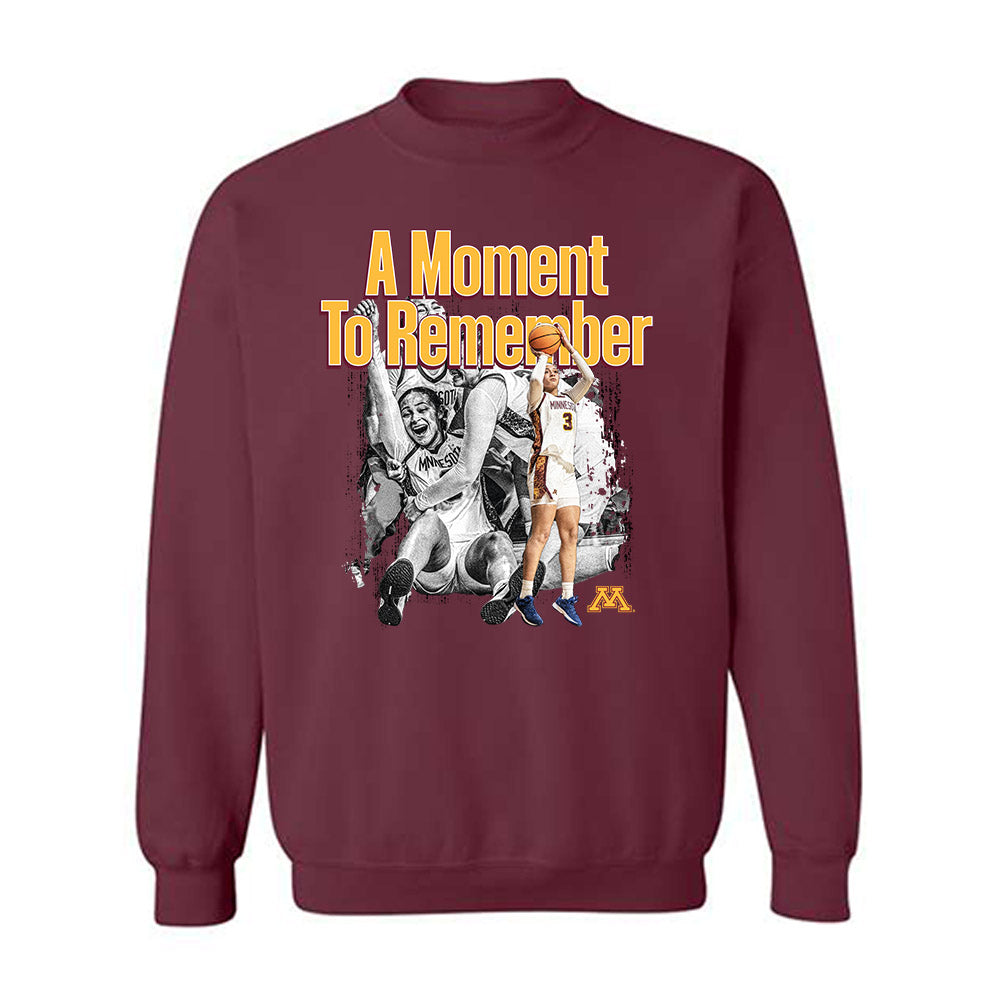 Minnesota - NCAA Women's Basketball : Amaya Battle - A Moment To Remember Crewneck Sweatshirt-0