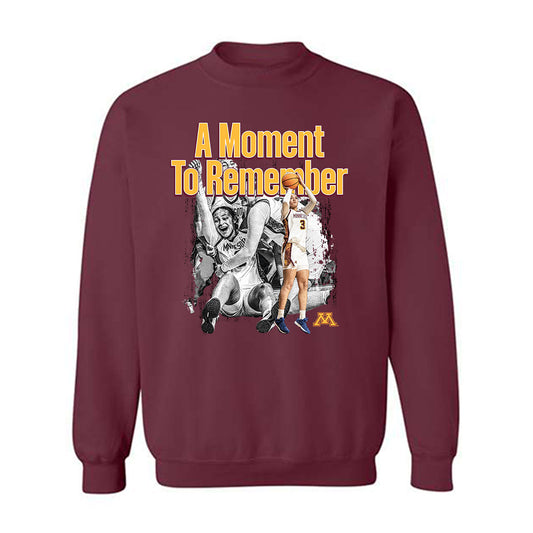 Minnesota - NCAA Women's Basketball : Amaya Battle - A Moment To Remember Crewneck Sweatshirt-0