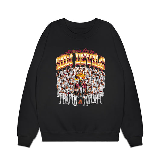 Arizona State - NCAA Baseball : Team Collage Premium Crewneck Sweatshirt-0
