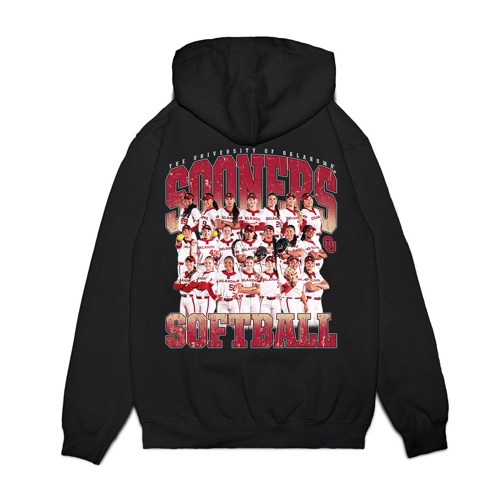 Oklahoma - NCAA Softball : Team Collage Premium Hooded Sweatshirt-1