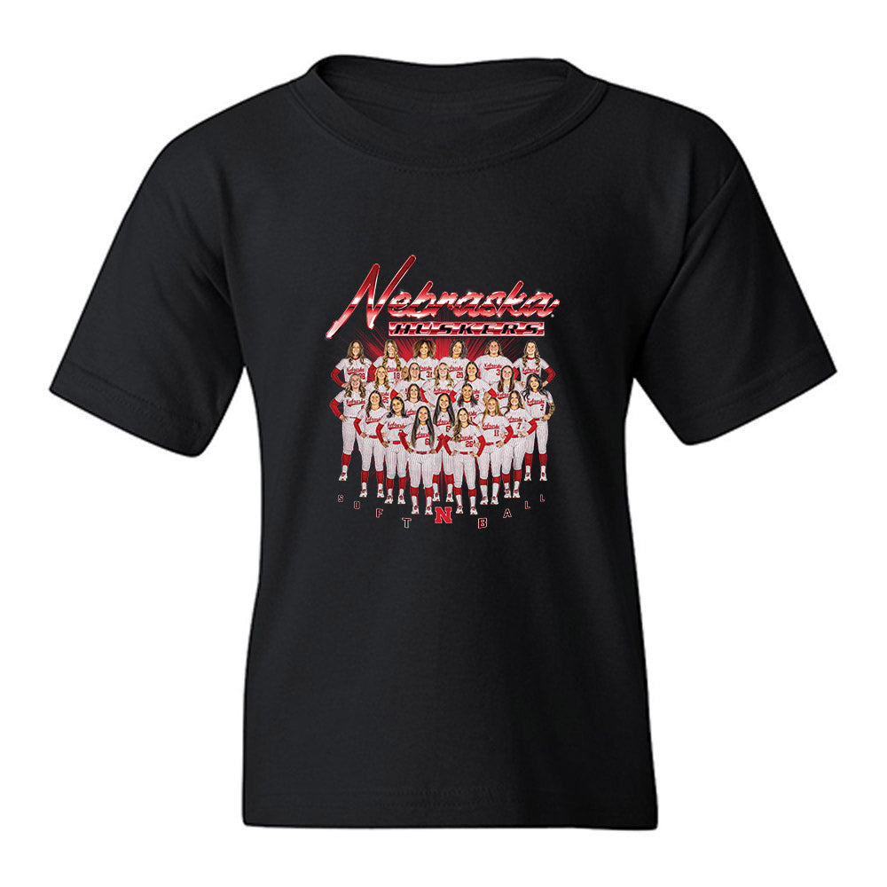 Nebraska - NCAA Softball : Team Collage Youth T-Shirt-0