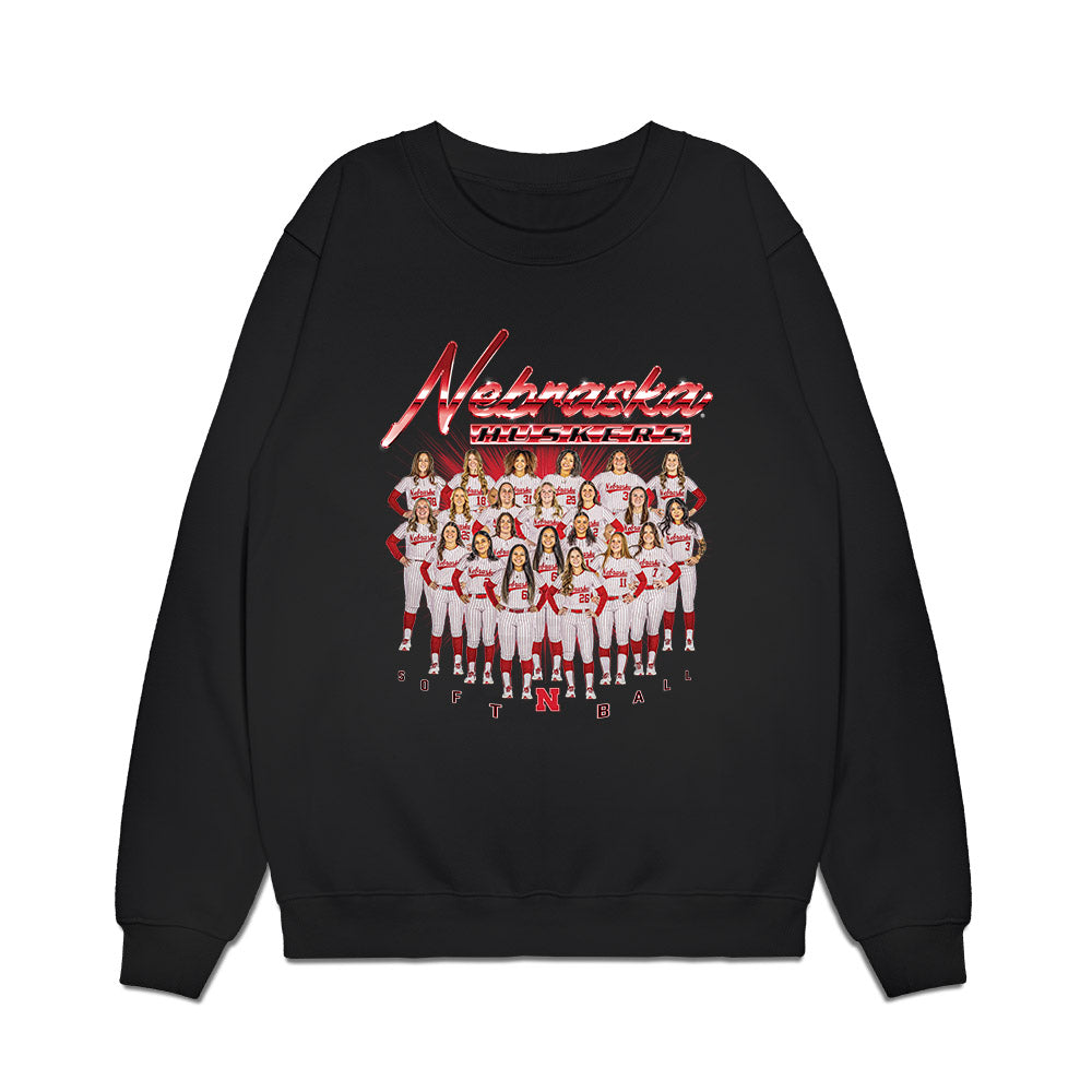 Nebraska - NCAA Softball : Team Collage Premium Crewneck Sweatshirt-0