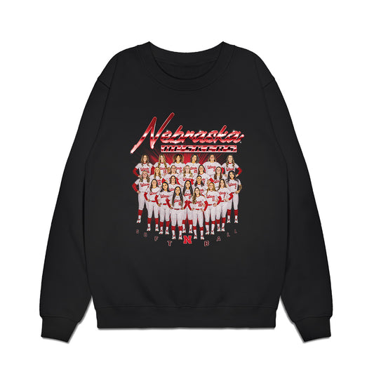 Nebraska - NCAA Softball : Team Collage Premium Crewneck Sweatshirt-0