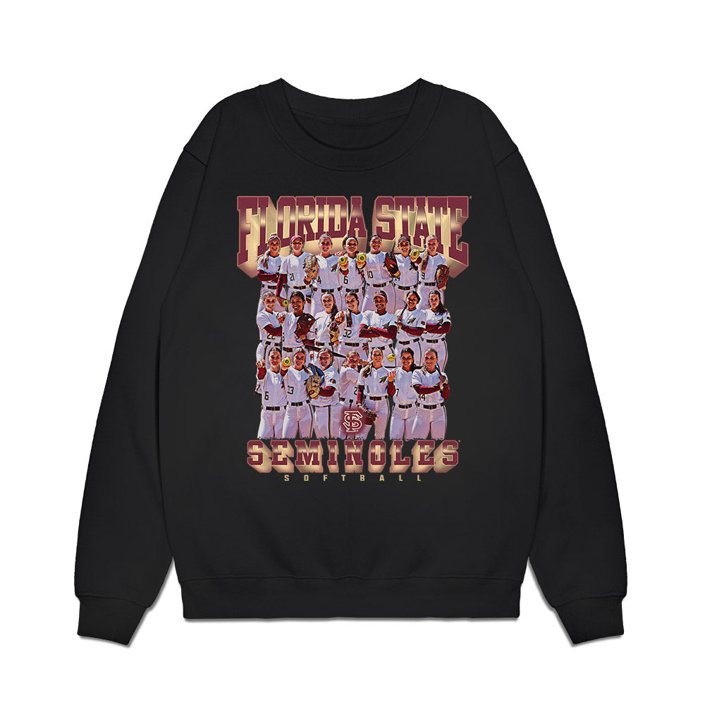 FSU - NCAA Softball : Team Collage Premium Crewneck Sweatshirt-0