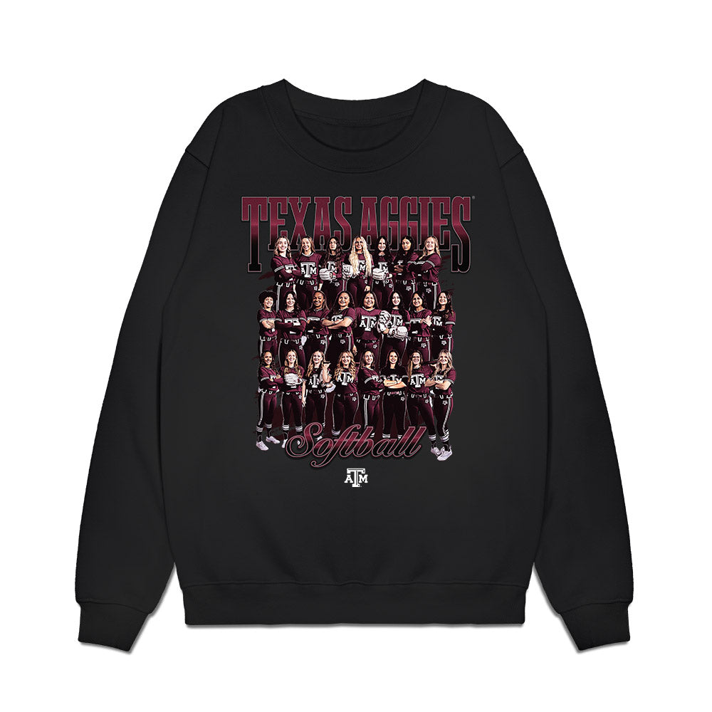 Texas A&M - NCAA Softball : Team Collage Premium Crewneck Sweatshirt-0