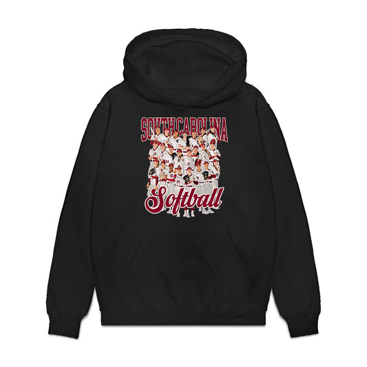 South Carolina - NCAA Softball : Team Collage Premium Hooded Sweatshirt-0