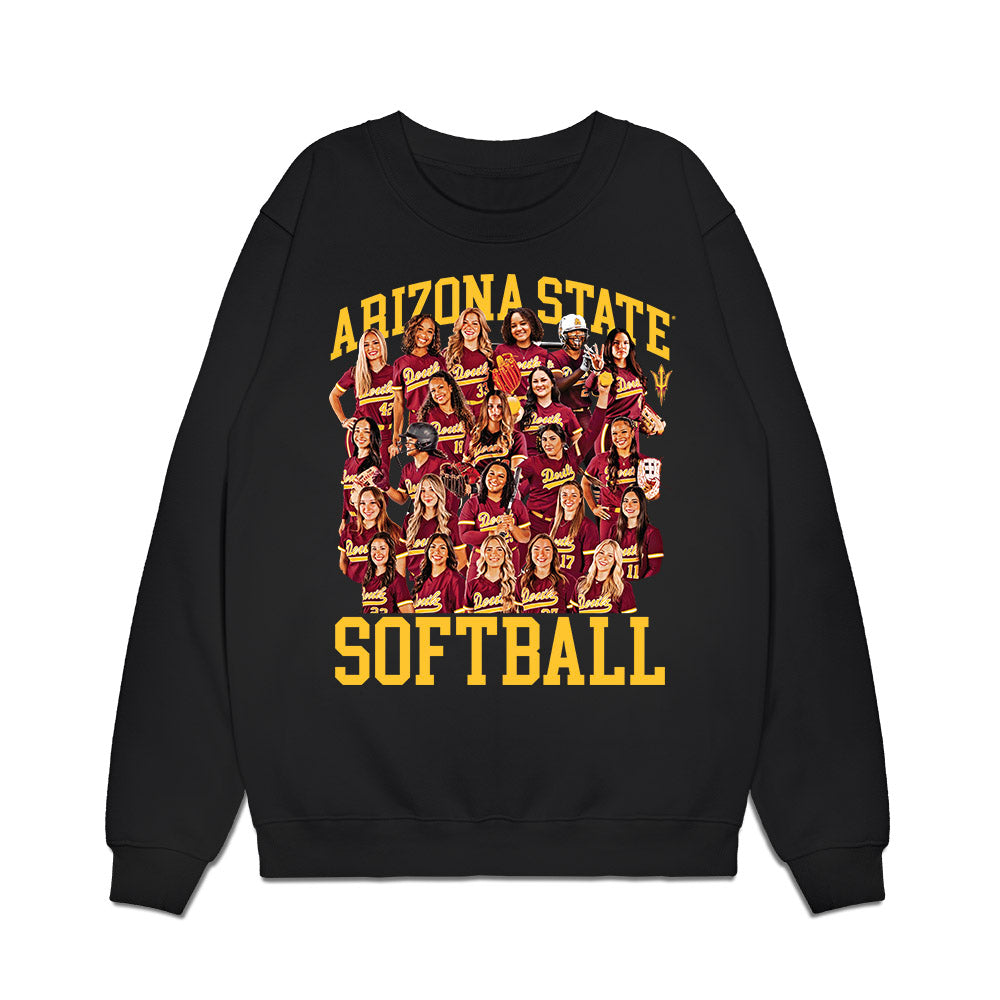 Arizona State - NCAA Softball : Team Collage Premium Crewneck Sweatshirt-0