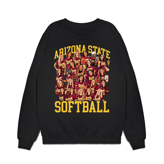 Arizona State - NCAA Softball : Team Collage Premium Crewneck Sweatshirt-0