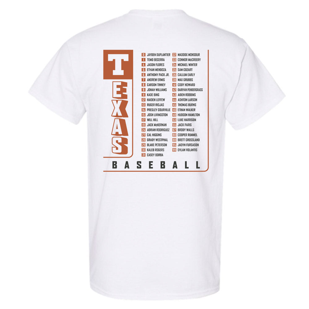 Texas - NCAA Baseball : Roster T-Shirt-1
