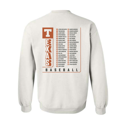 Texas - NCAA Baseball : Roster Crewneck Sweatshirt-1