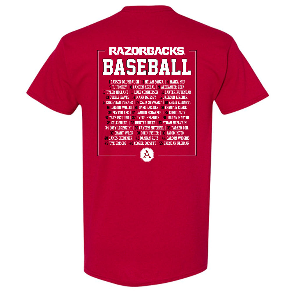 Arkansas - NCAA Baseball : Roster T-Shirt-1