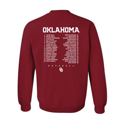 Oklahoma - NCAA Baseball : Roster Crewneck Sweatshirt-1