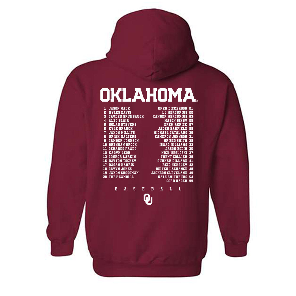 Oklahoma - NCAA Baseball : Roster Hooded Sweatshirt-1