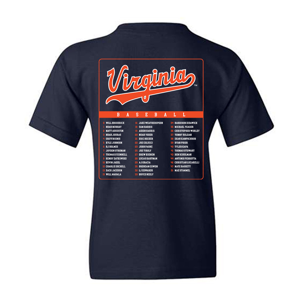 Virginia - NCAA Baseball : Roster Youth T-Shirt-1