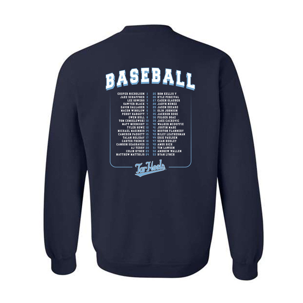 UNC - NCAA Baseball : Roster Crewneck Sweatshirt-1