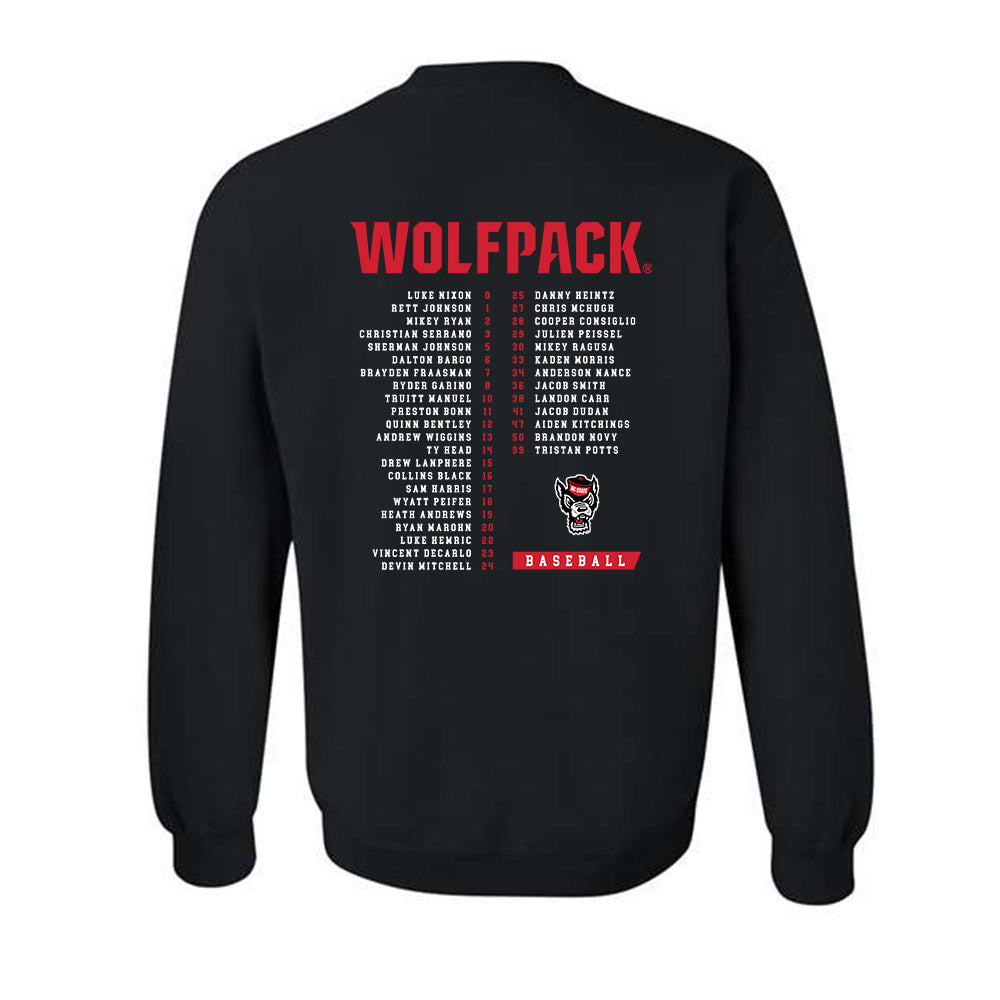 NC State - NCAA Baseball : Roster Crewneck Sweatshirt-1