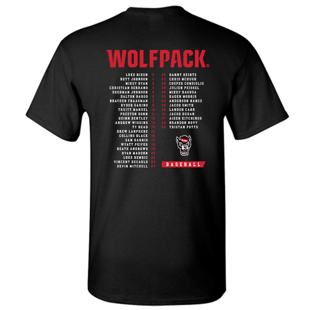 NC State - NCAA Baseball : Roster T-Shirt-1