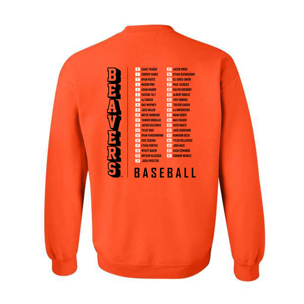 Oregon State - NCAA Baseball : '25-'26 Roster List Crewneck Sweatshirt-1