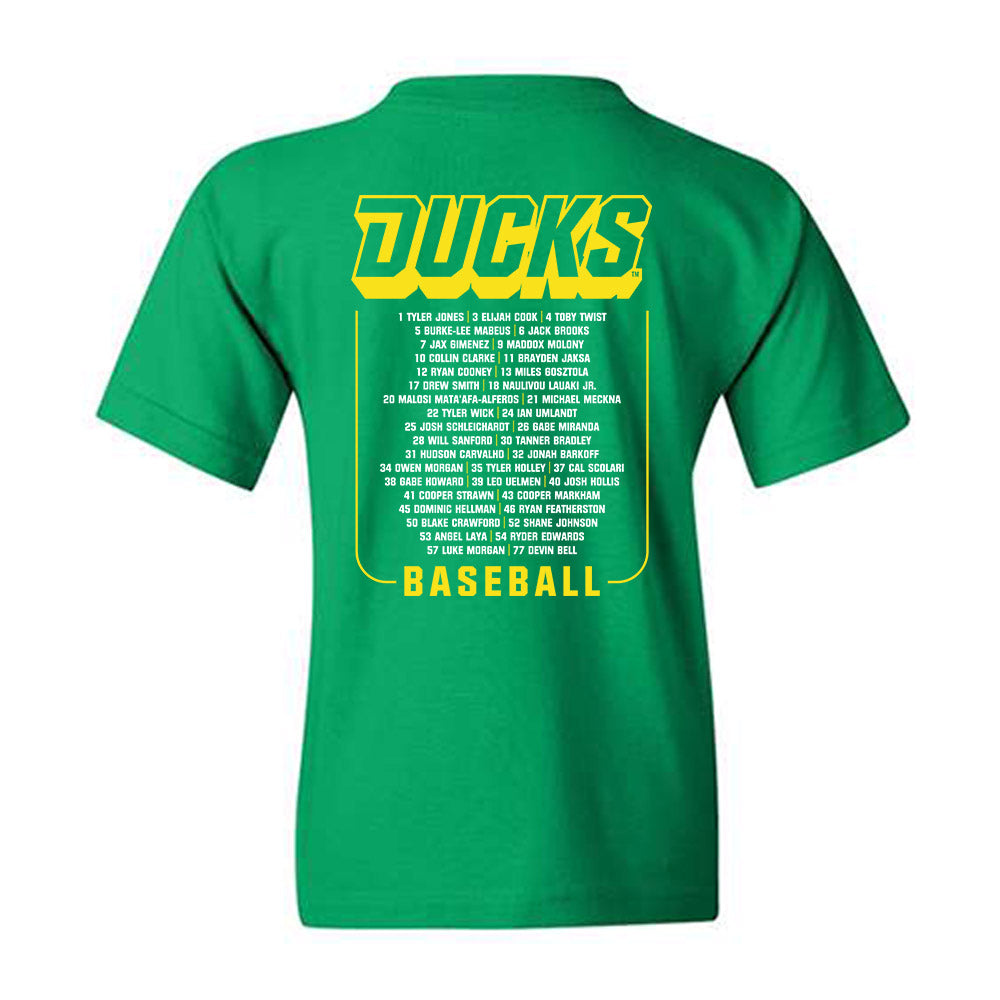 Oregon - NCAA Baseball : Roster Youth T-Shirt-1