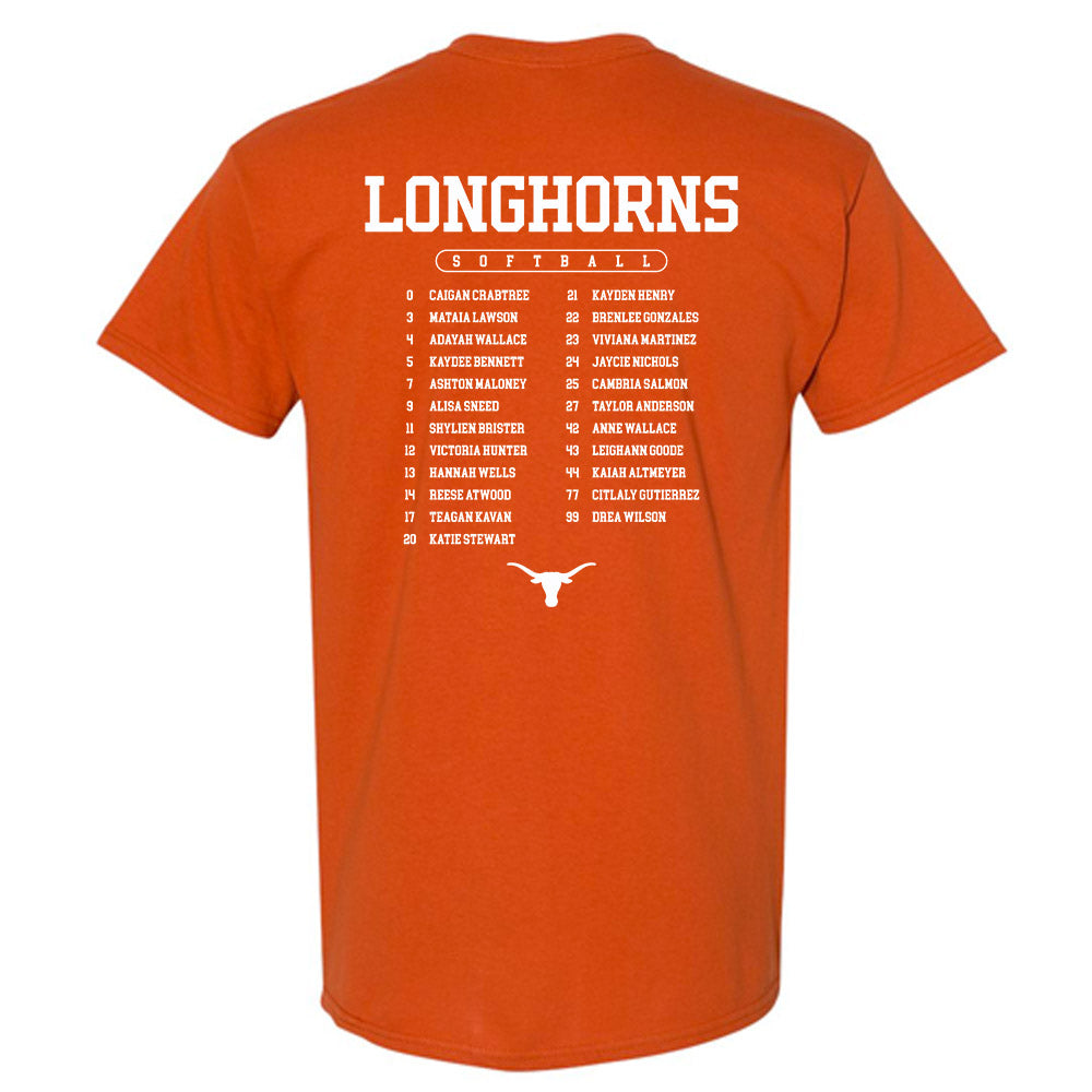 Texas - NCAA Softball : Roster T-Shirt-1