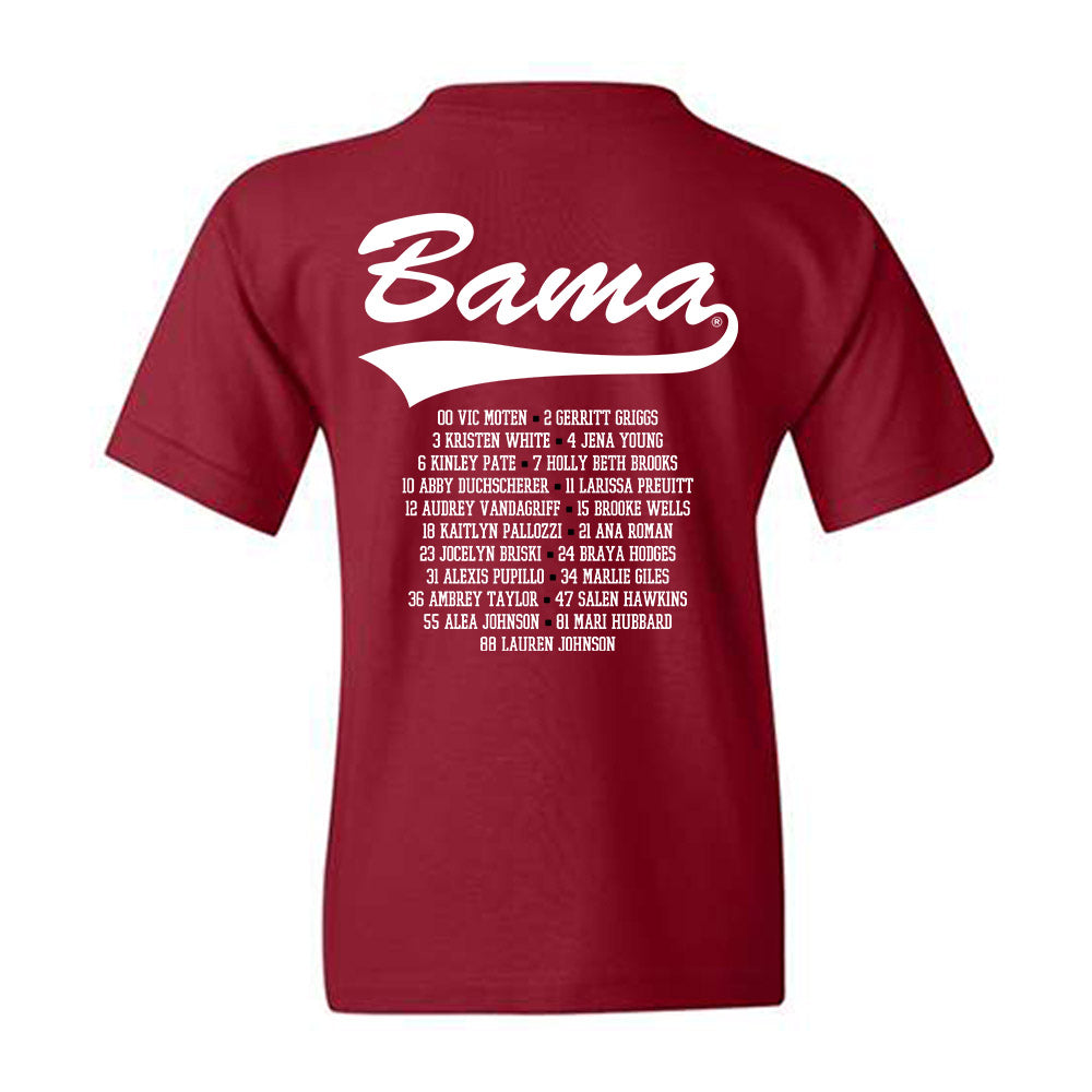 Alabama - NCAA Softball : Roster Youth T-Shirt-1
