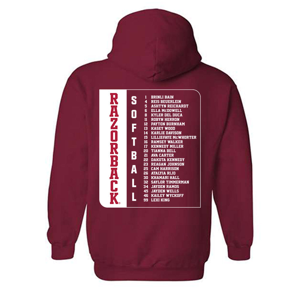 Arkansas - NCAA Softball : Roster Hooded Sweatshirt-1