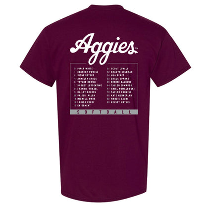 Texas A&M - NCAA Softball : 25-26 Roster T-Shirt-1