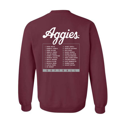 Texas A&M - NCAA Softball : 25-26 Roster Crewneck Sweatshirt-1