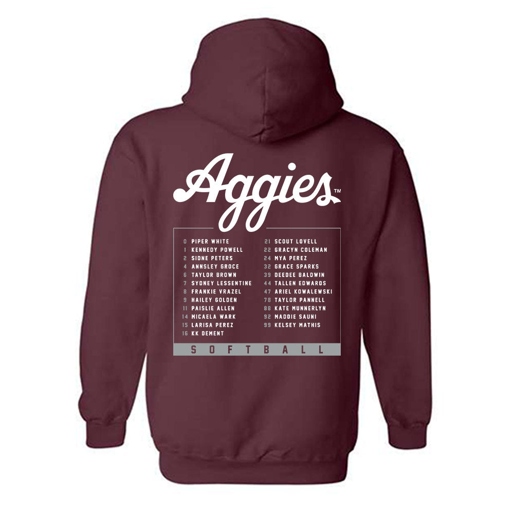 Texas A&M - NCAA Softball : 25-26 Roster Hooded Sweatshirt-1