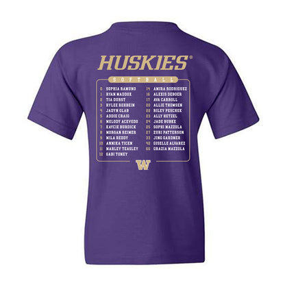 Washington - NCAA Softball : Roster Youth T-Shirt-1