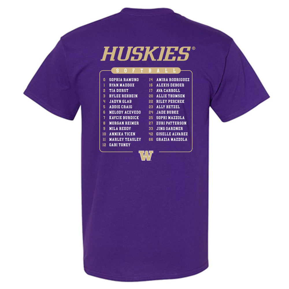 Washington - NCAA Softball : Roster T-Shirt-1