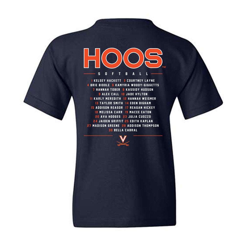 Virginia - NCAA Softball : Roster Youth T-Shirt-1