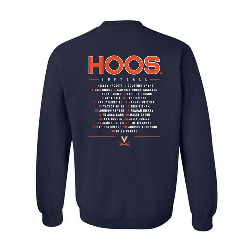 Virginia - NCAA Softball : Roster Crewneck Sweatshirt-1